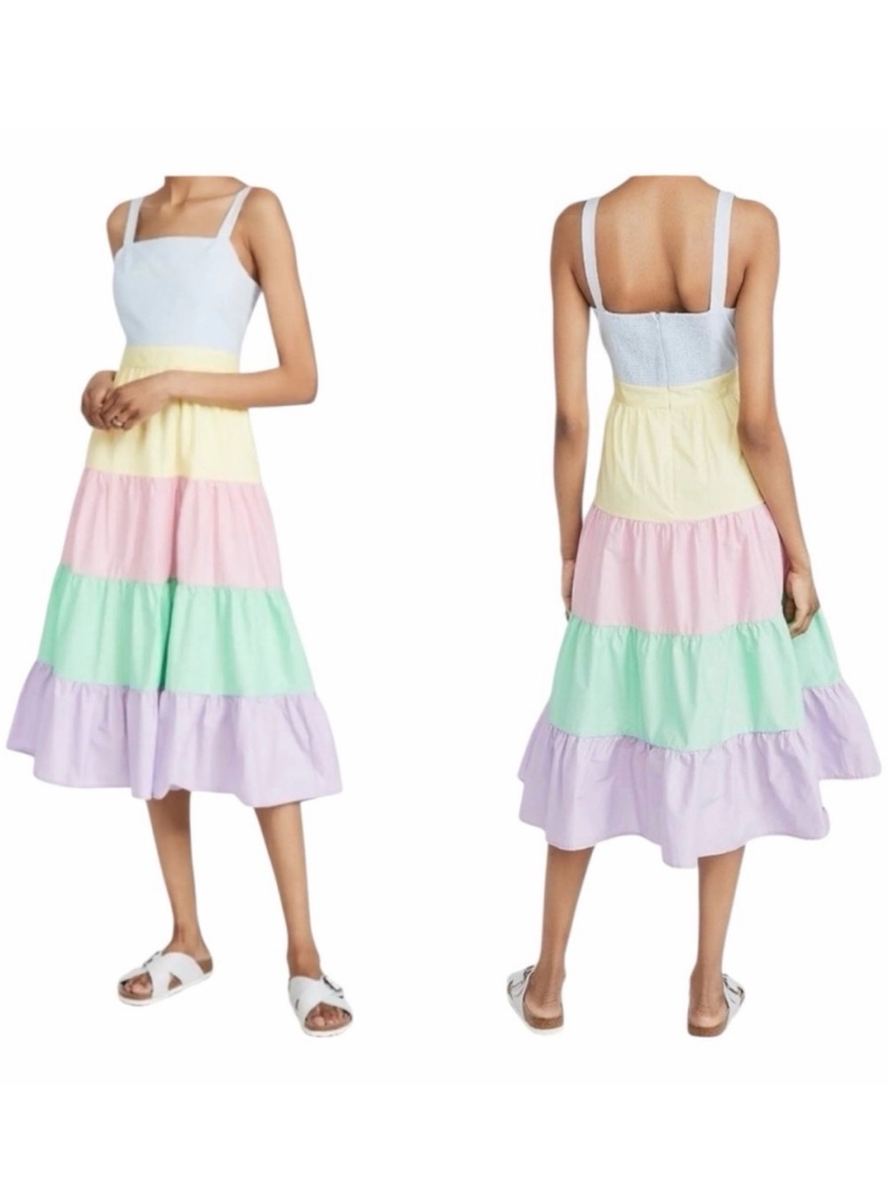 English Factory Pastel Colorblock Sundress
